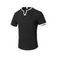 thumbnail image 1 of Afdoent Mens T-Shirt Male Summer Sports Loose Cloth Short Sleeve Color V Neck T Shirt Classic Tee, 1 of 3
