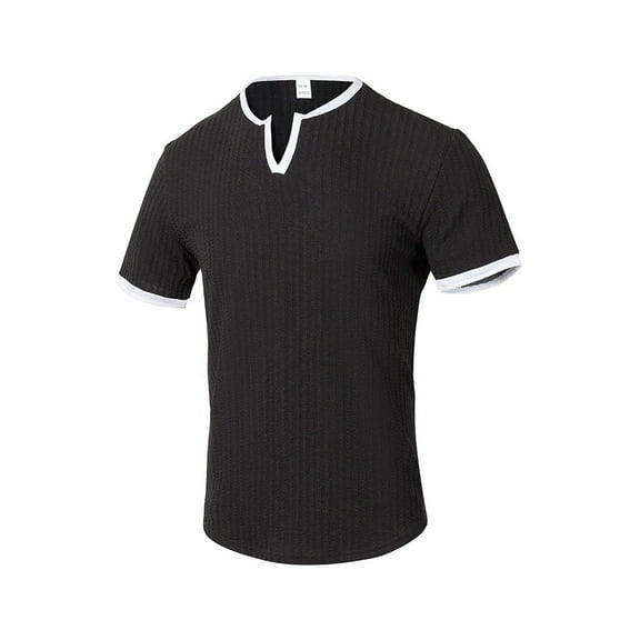 Afdoent Mens T-Shirt Male Summer Sports Loose Cloth Short Sleeve Color V Neck T Shirt Classic Tee