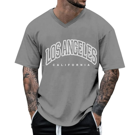 Afdoent Mens T-Shirt Oversized T Shirt Male Summer Crew Neck Short Sleeve T Shirt With City Print Basic Shirts Men Loose Casual Sports Streetwear