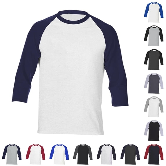 Afdoent Mens T-Shirts 3/4 Sleeve Color Block Crew Neck T Shirt Baseball Casual Tee Shirts Basic Tees Vacation Soft Top