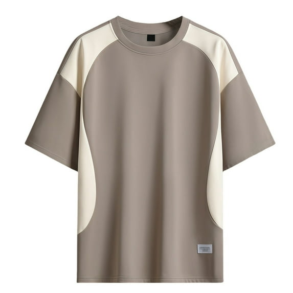 Afdoent Mens T Shirts Male Casual T Shirts For Daily Wear And Sports Versatile Design With Color Block Style For Spring Summer Ideal For Shorts And Pants Comfort Tee Shirts