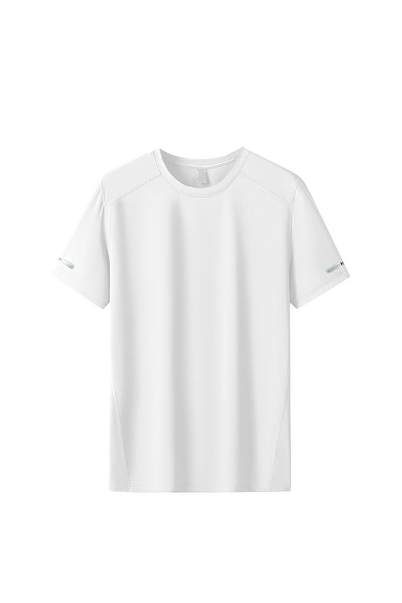 Mens T Shirts Male Ice Silk Short Sleeve Top Summer Breathable Dry Stretch Casual Shirt Classic Tee