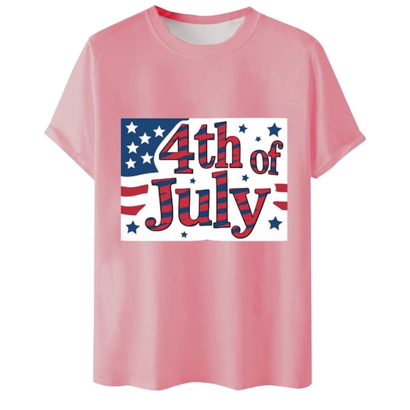 Afdoent Mens T Shirts Male Independence Day Print Graphic T Shirts Casual Loose Fit Short Sleeve Crew Neck Summer Tops For Daily Wear Classic Tee
