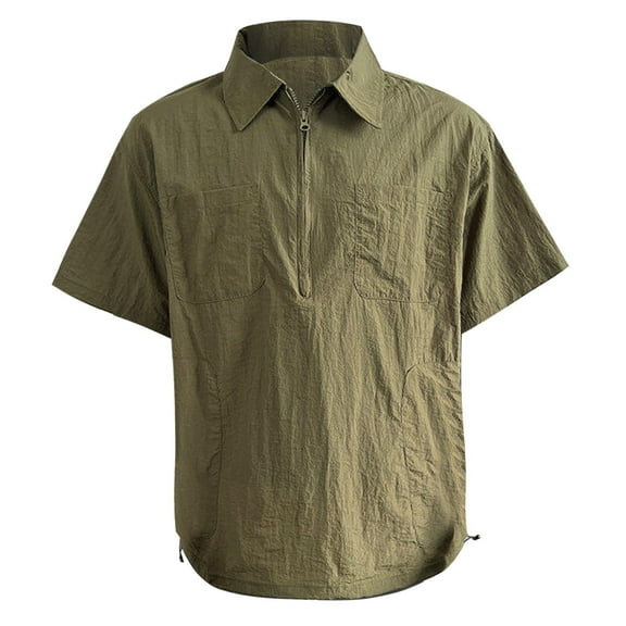 Afdoent Mens T Shirts "Male Plus Size Loose Fit Pullover Shirt With Collar Lightweight Workwear Top" Soft Comfort Tee Shirts