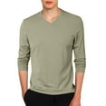 thumbnail image 1 of Afdoent Mens T Shirts Male Slim Fit Lightweight V Neck Long Sleeve T Shirt Casual Layering Top Comfort Tee Shirts, 1 of 4