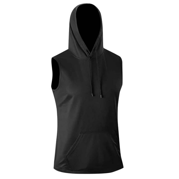 Afdoent Mens Tank Tops 2025 Summer New Men's Fitness Hooded Sleeveless Vest Breathable Sports T Shirt Cool Mesh Design Loose Muscle Training Top Breathable