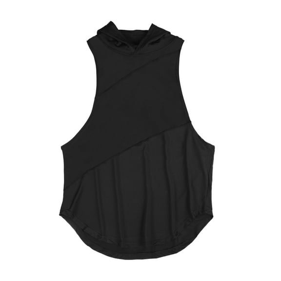 Afdoent Mens Tank Tops Male Loose Sleeveless Gym Wear Hooded Basketball Vest Fashion