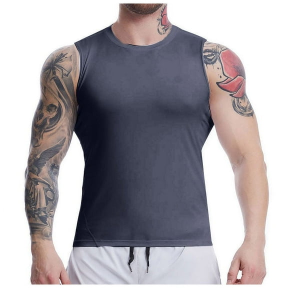 Afdoent Mens Tank Tops Male Tight Base Sleeveless Fitness Training Running Basketball Vest Breathable