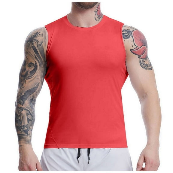 Afdoent Mens Tank Tops Male Tight Base Sleeveless Fitness Training Running Basketball Vest Breathable