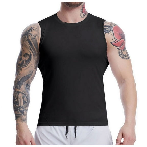 Afdoent Mens Tank Tops Male Tight Base Sleeveless Fitness Training Running Basketball Vest Fashion