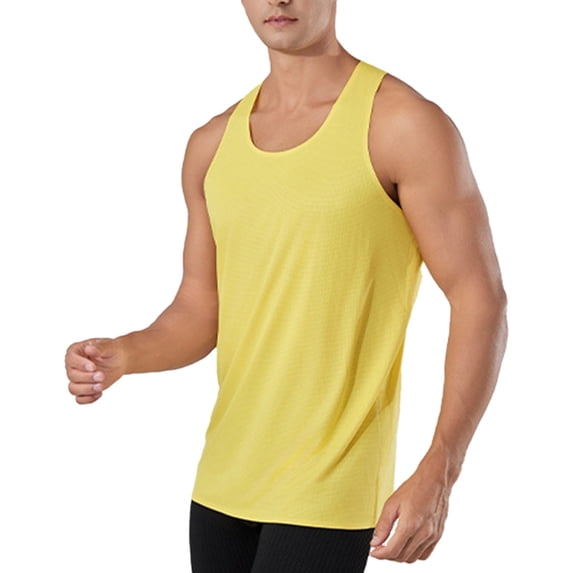 Afdoent Mens Tank Tops Men's Plus Size Fitness Vest Men's Outdoor Lightweight Breathable Racing Vest Pressed Rubber Running Vest Fashion