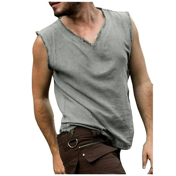 Afdoent Mens Tank Tops Men's V Neck Casual Sleeveless T Shirt Breathable