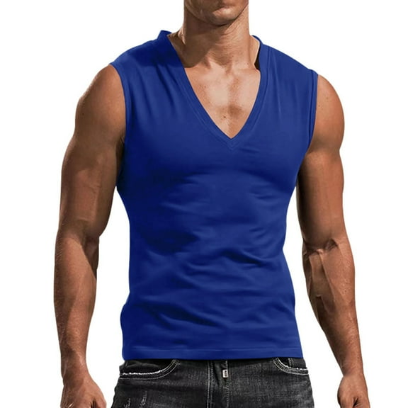Afdoent Mens Tank Tops Men's V Neck Tank Top Lightweight Athletic Solid Sleeveless T Shirt Breathable