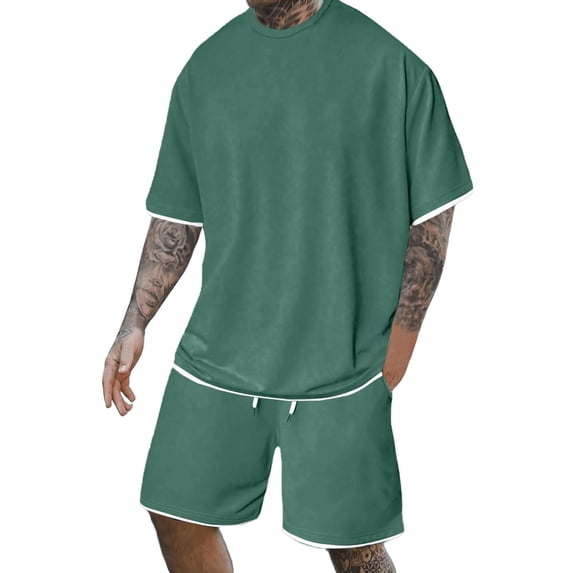 Afdoent Mens Two Piece Outfits Men's Suits Casual And Relaxed Fit For Everyday Wear Gatherings And Parties Two Piece Outfit With Stretch For Summer Beach Clothes Comfortable