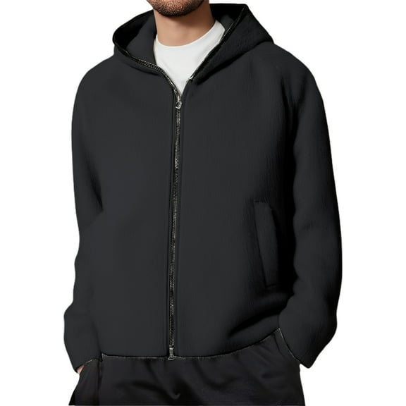 Afdoent Mens Zip Up Hooded Sweatshirt Casual Jacket Outerwear Lightweight Comfortable Zippered Hooded Sweatshirt With Pockets For Everyday Wear Hoodie For Fall Winter