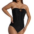 thumbnail image 1 of Afdoent One Piece Swimsuit For Women Bandeau Halterneck Monokini Swimwear Push Up Bathing Suit For Swimming Beach 2026 Summer Swimwear, 1 of 5