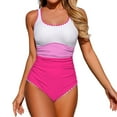 thumbnail image 1 of Afdoent One Piece Swimsuit For Women Color Swimsuit V Neck Bathing With Adjustable Straps And High Leg Cut 2026 Beach Vacation Clothes, 1 of 6