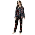 thumbnail image 1 of Afdoent Pajamas For Women Set Women Christmas Snowman Candy Printed Autumn Winter Comfortable Casual Home Clothes Long Sleeve Lapel Trousers Pajama Set Comfy, 1 of 9