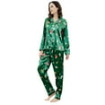 thumbnail image 1 of Afdoent Pajamas For Women Set Women Christmas Snowman Candy Printed Autumn Winter Comfortable Casual Home Clothes Long Sleeve Lapel Trousers Pajama Set Classic, 1 of 7