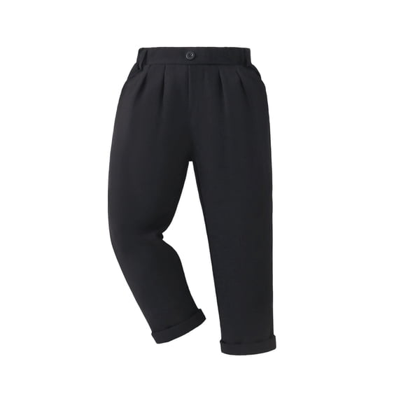 Afdoent Pants For Kids Boys Solid Button Casual Dress Pants With Pockets Style Trousers For Kids And Toddlers 4-5 Years