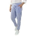 thumbnail image 1 of Afdoent Pants For Men And Waist Drawstring Casual Men's Striped Pants Breathable Loose Trousers Streetwear, 1 of 5