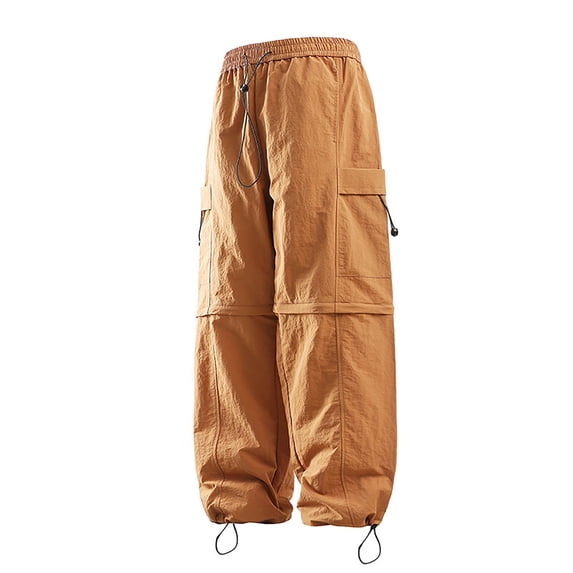 Afdoent Pants For Men Male Straight Leg Cargo Slacks Solid Color Loose Wide Leg Slacks Loose Fit