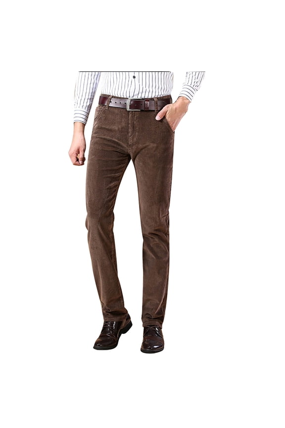 Pants For Men Winter Outdoor Fashionable Slim Fit Velvet Business Casual Pants Loose Fit