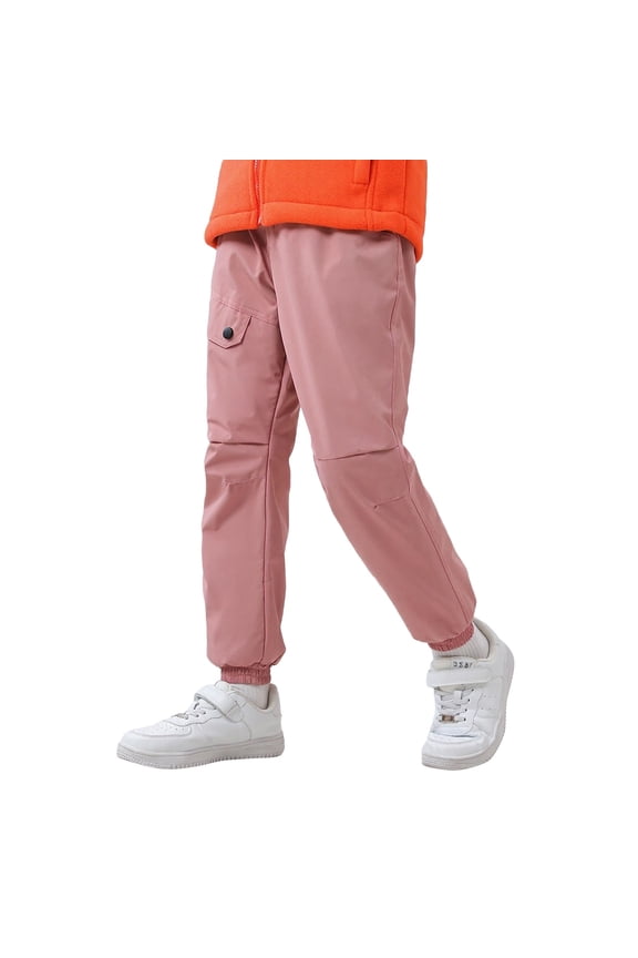 Pants For Kids Children's Hiking Trousers Water Proof Outdoor Trekking Trousers Elasticated Waist Thicken Jogging Bottoms For Kids Boys Girls 6-7 Years