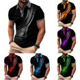 thumbnail image 1 of Afdoent Polo Shirts For Men Summer Short Sleeved Polo Shirt Fashion Casual Business Large Sized Breathable Buttoned Collar Shirt Tops For Men, 1 of 4
