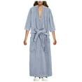 thumbnail image 1 of Afdoent Robes For Women Ladies Absorbent Quick Drying Short Sleeved Robe Bathrobe Sleepwear, 1 of 4