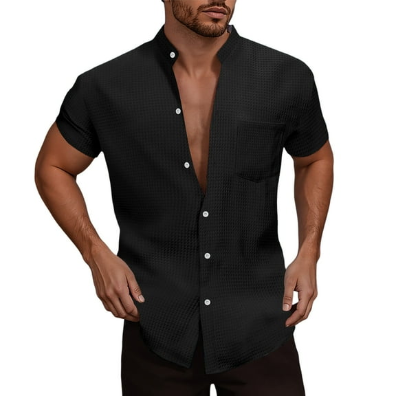 Afdoent Shirt For Men Summer Male Beach Refreshing Casual Fashion Short Sleeve Shirt Casual Hawaiian Vacation Tops Vacation Summer Beach Shirts