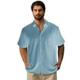 thumbnail image 1 of Afdoent Shirt For Men 2025 New Male Fine Striped Lapel Short Sleeve Cardigan Sport Shirt Casual Fashion Breathable Comfortable Shirt Vacation Summer Beach Shirts, 1 of 9