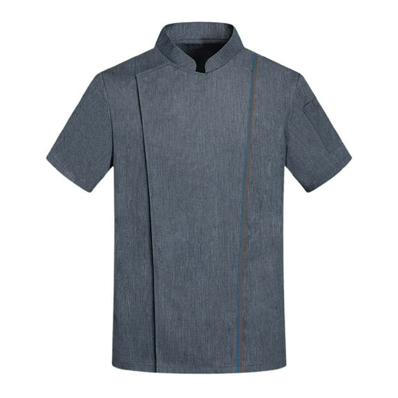 Afdoent Shirt For Men Chefs Jacket Unisex Chefs Clothing Hotel With Long Sleeve And Contrasting Red Buttons Chefs Jacket For Male Vacation Summer Beach Shirts