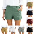 thumbnail image 1 of Afdoent Shorts For Women Casual Loose Fit Summer Breathable Blend Elastic Waist Comfortable Shorts With Pockets For Ladies Beach Vacation Clothes, 1 of 8