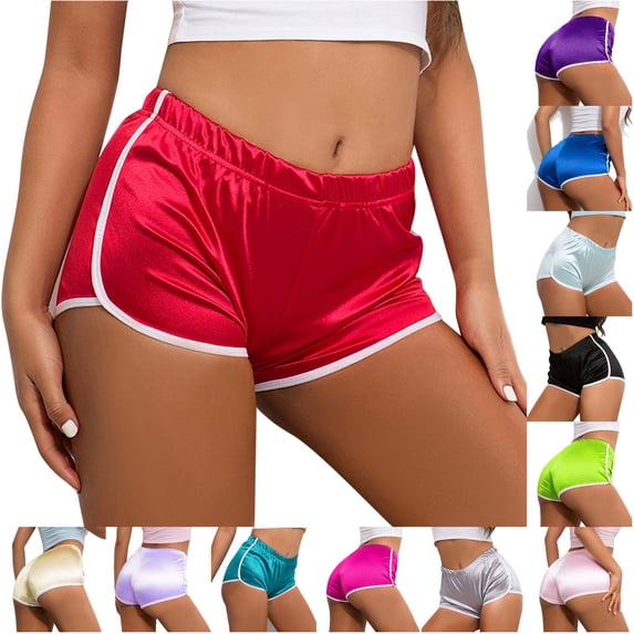 Afdoent Shorts For Women Color Block Retro Shorts Sports Yoga Gym Running Summer Lightweight Vacation Outfit