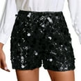 thumbnail image 1 of Afdoent Shorts For Women Glitter Sequin Shorts Banquet Glitter Pants Beach Vacation Outfits, 1 of 6
