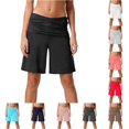 thumbnail image 1 of Afdoent Shorts For Women Lightweight Solid Color Summer Yoga Shorts For Casual Wear And Fitness Beach Vacation Shorts, 1 of 5