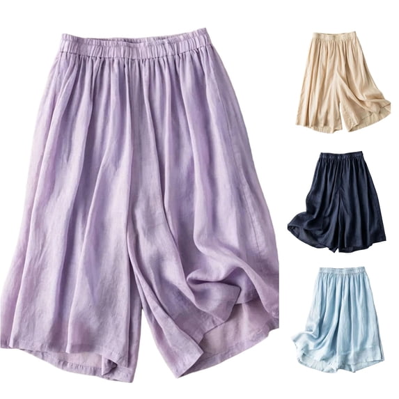 Afdoent Shorts For Women Loose Wide Leg High Waist Summer Casual Flowy Shorts Soft Lightweight Beach Vacation