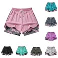 thumbnail image 1 of Afdoent Shorts For Women Summer Casual Color Block Drawstring Elastic Waist Athletic Shorts With Pockets For Outdoor Sports Beach Vacation Clothes, 1 of 5