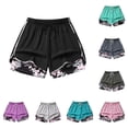 thumbnail image 1 of Afdoent Shorts For Women Summer Casual Color Block Drawstring Elastic Waist Athletic Shorts With Pockets For Outdoor Sports Vacation Going Out, 1 of 5