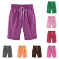 thumbnail image 1 of Afdoent Shorts For Women Summer High Waisted Shorts Drawstring Lacing Beach Workout Pocket Beach Vacation Clothes, 1 of 9