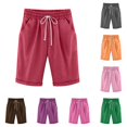 thumbnail image 1 of Afdoent Shorts For Women Summer High Waisted Shorts Drawstring Lacing Beach Workout Pocket Beach Vacation, 1 of 9
