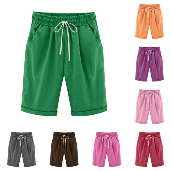 Afdoent Shorts For Women Summer High Waisted Shorts Drawstring Lacing Beach Workout Pocket Vacation Outfit
