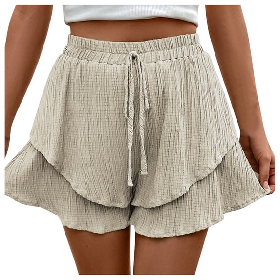 Afdoent Shorts For Women Summer Shorts Elastic Waist Shorts Casual Wide Legs Shorts With Pockets 2026 Beach Vacation Clothes