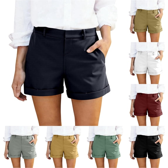 Afdoent Shorts For Women Casual Loose Fit Summer Breathable Blend Elastic Waist Comfortable Shorts With Pockets For Ladies Outdoor Travel Everyday Wear
