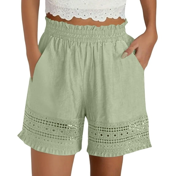 Afdoent Shorts For Women Stylish Women's Lace Trim Shorts For Casual Wear Relaxed Fit For Spring Summer And Fall Comfortable For Everyday Fashion 2026 Beach Vacation Shorts