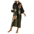 thumbnail image 1 of Afdoent Soft Robes For Women Satin Floral Kimono Robe For Women Cool Sensation 3/4 Sleeve Long Casual Home Wear Bathrobe Sleepwear Loungewear, 1 of 5