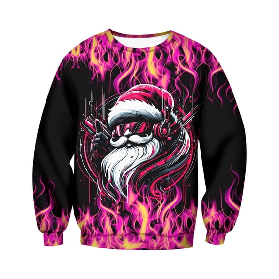 Afdoent Sweatshirts For Men Christmas Crew Neck Sports Short Sleeve Winter Crew Neck Sweatshirt Fall Outwear