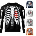 thumbnail image 1 of Afdoent Sweatshirts for Men Halloween Print Sweatshirt Fashion Long Sleeve Crewneck Pullover for Holiday Party, 1 of 4