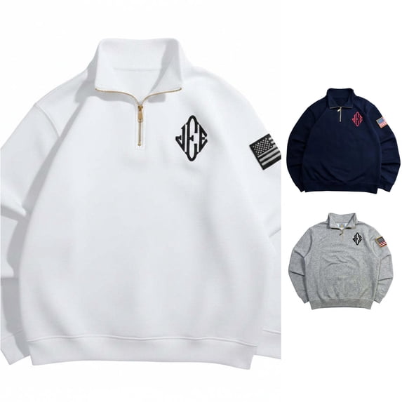 Afdoent Sweatshirts for Men Stylish Half Zip Sweatshirt Heavyweight Casual Long Sleeve Pullover for Streetwear Comfort Loose Fit